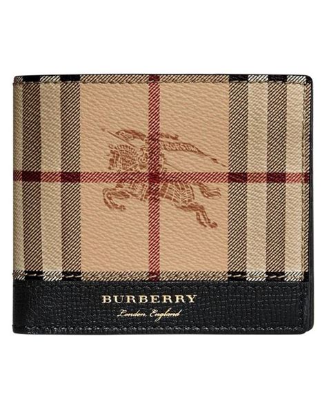 burberry haymarket check and leather international bifold wallet|bifold check and leather wallet.